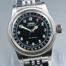 Vintage ORIS Big Crown Pointer Date 7543 Black Men's Automatic Watch 40mm Exc+4