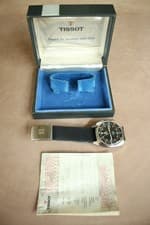 VINTAGE TISSOT SEASTAR VISODATE DATE DIAL STAINLESS WATCH DEPLOYANT BRACELET BOX