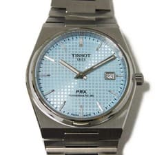 Tissot PRX Automatic Watch Men 40mm Stainless Steel Ice Blue wrist 19cm