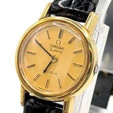 Omega De Ville Quartz Ladies Square Gold Watch, Y2K, Used