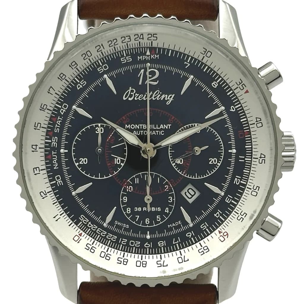 BREITLING Navitimer Montbrillant A41330 Black Stainless Steel Automatic #OK1275