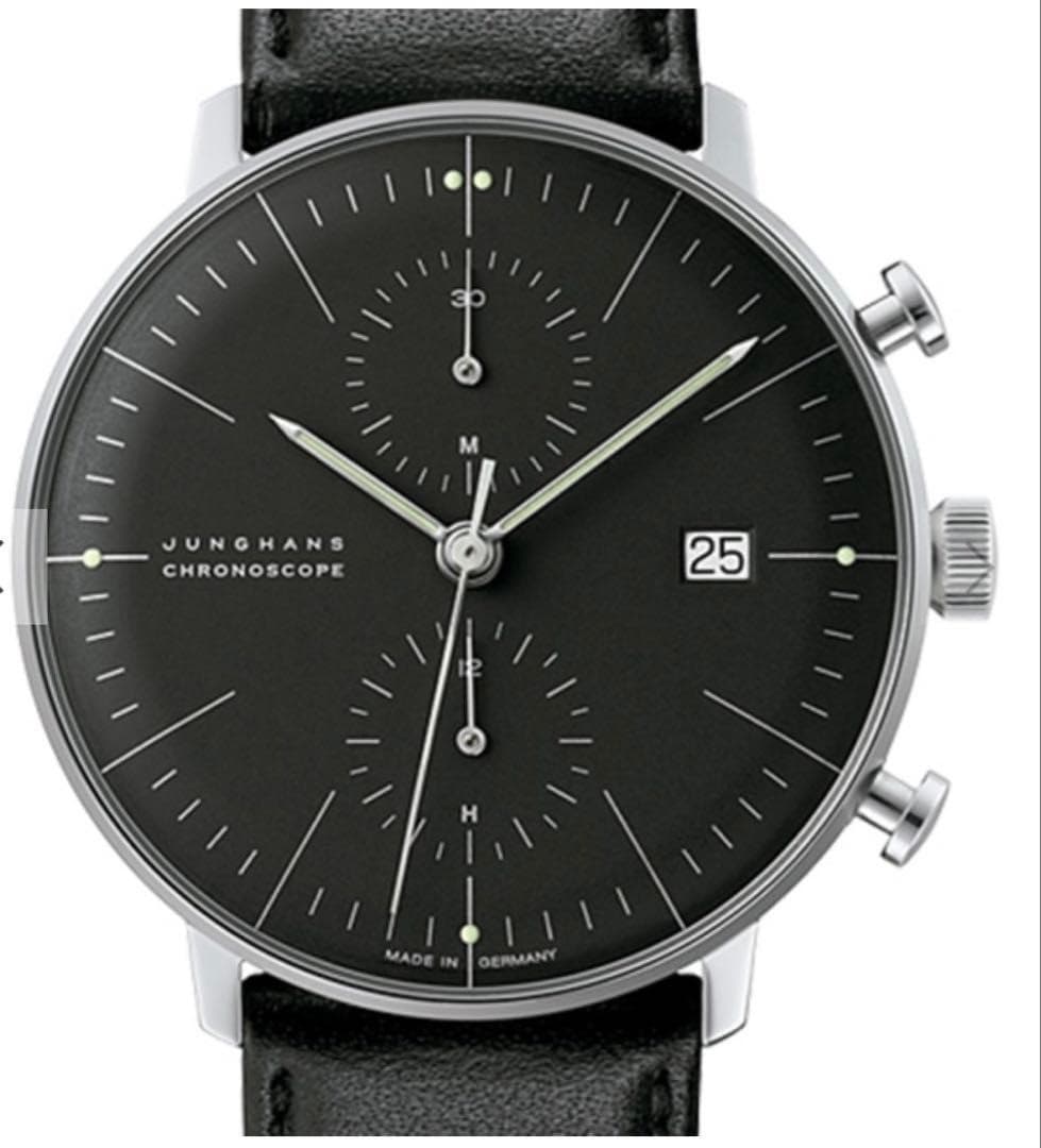 Junghans Max Bill Chronoscope 027/4601.00 Auto Men's Watch Black Dial