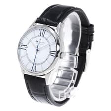 Zenith 03.2310.679 Elite Ultra Thin Lady Automatic Watch Ladies Black Band Auth
