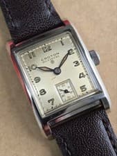 CROTON 1940s Vintage Manual Wind Wristwatch Rectangular Curved Case Serviced