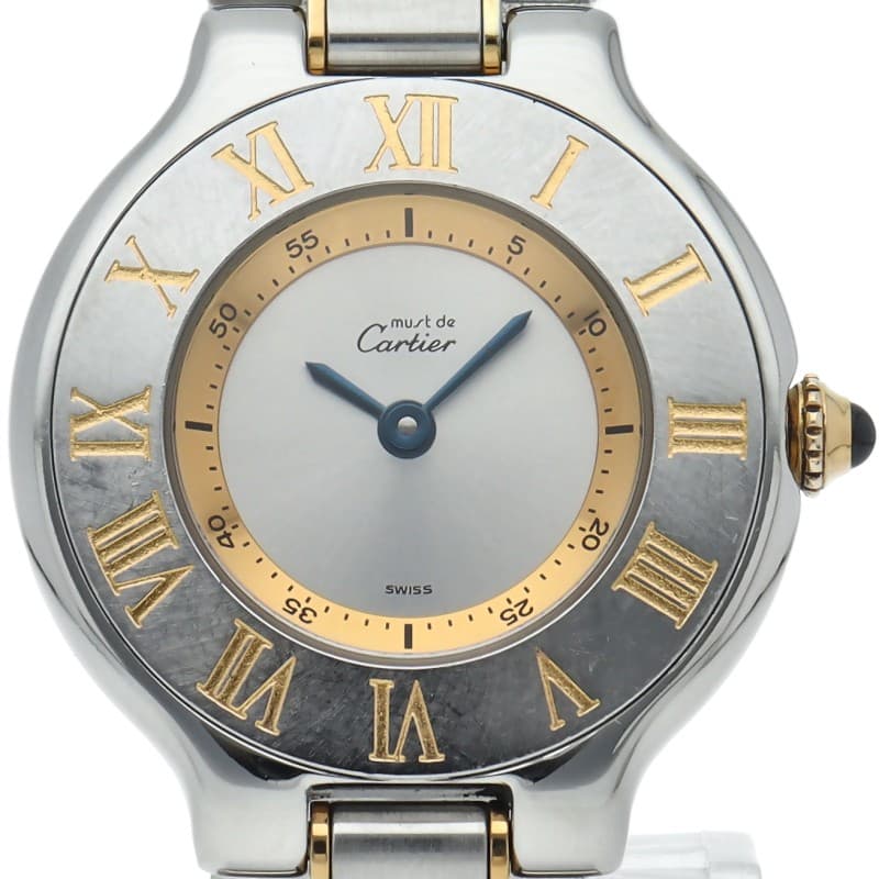 CARTIER Mast21 Ladies Watch W10073R6 Gold Plated/Stainless Steel WomenWatch ...