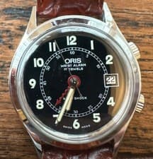 Vintage ORIS Alarm Pointer 420-7387 34mm Hand-Winding Men's Watch [As-Is]