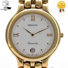 Rare Vintage [Near MINT] ZENITH Concerto 50.0300.385 White Dial Gold Watch JAPAN
