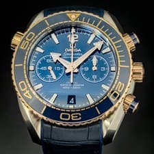 Omega Seamaster Planet Ocean 600M Chronograph Sedna Gold Bezel Full Set 2017