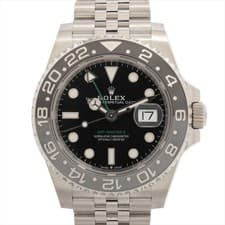 Rolex GMT Master II 126710GRNR SS SS AT black dial jubilee bracelet