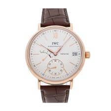 IWC Portofino Hand-Wound Eight Days Rose Gold Manual 45mm Strap Watch IW5101-07