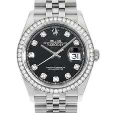 ROLEX Datejust 36 Bezel Diamond 126284RBR black 5 row jubilee bracelet Rando...