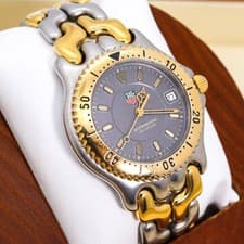 TAG Heuer SEL WG1120-0 Quartz Watch Gold Bezel Gray Dial Diver 200M Working