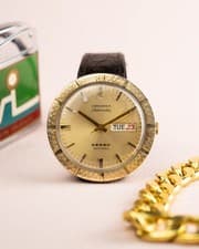 Vintage Longines Admiral Automatic Day Date Jumbo 38mm Original Buckle and Strap