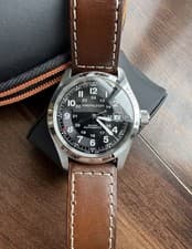 Hamilton Khaki Field Black Dial Brown Leather Strap Men's Watch H70455533 38mm