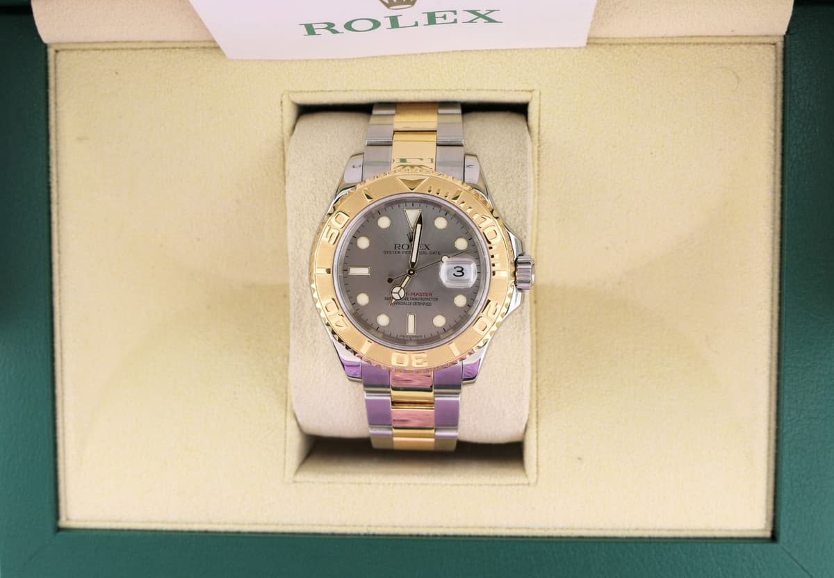 2006 Rolex Yacht-Master 16623 Slate Gray Dial TT 18kt Oyster With Papers 40mm