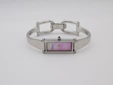 Vintage Gucci Watch, Pink Mother of Pearl Dial, Horsebit Collection