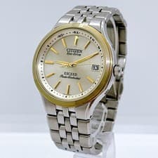 Citizen Exceed men s watch gold titanium solar radio controlled H111 T013636 in