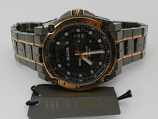 Bulova Precisionist Diamond Black Dial Men's Watch 98D149  NO BOX