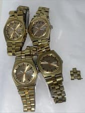 Lot Of Four Gents Retro Tissot PR 516 GL Automatic Watch Gold Tone, All Working.