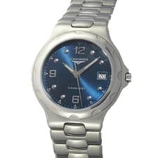 LONGINES Conquest L1.631.4 Men's Quartz Watch Blue Dial 35mm Good Condition