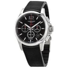Longines Conquest V.H.P. Perpetual Chronograph Quartz Black Dial Men's Watch
