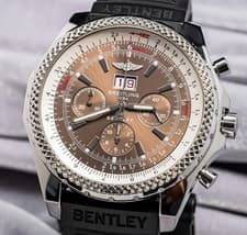 Breitling Bentley 6.75 Brown Dial $9K MSRP Chronograph 49mm Deploy Steel A44362