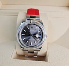 Rolex Datejust 126334 41mm Gray Dial Oyster Bracelet  Fluted White Gold Bezel