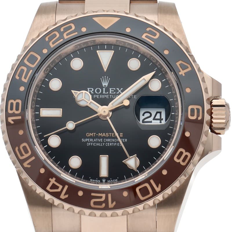 ROLEX GMT-Master 2 Watch 126715CHNR 18K Pink Gold mensWatch black USED