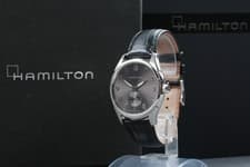 [Near MINT w/Box] Hamilton Jazzmaster H384110 Gray Dial 40mm Quartz Men's Watch