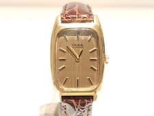 VINTAGE LUXURY  RECTANGLE GOLD PLATED LADIES MECHANICAL WATCH"DOXA" BY SYNCHRON