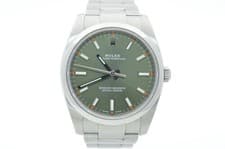Rolex Oyster Perpetual 34mm 114200 Olive Green Dial 2018 Box & Papers