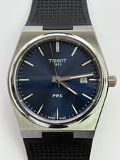 Tissot PRX Quartz Watch Blue Mens Wristwatch Stainless Steel Case Calibre
