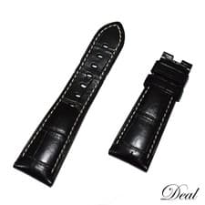 Panerai Leather Belt Black for D Buckle Men Watch Strap