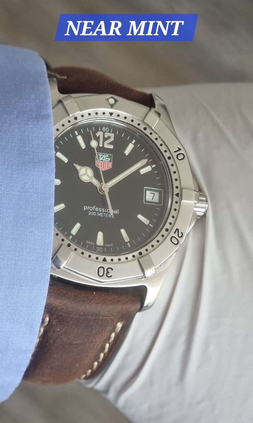 TAG HEUER 2000  Mens full Size Near  Mint Condition BLACK DIAL