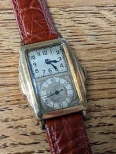 Beautiful Vintage Doctors Watch 1935, runs and looks good. 7j., new croc. band!