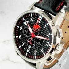 HUNTING WORLD Chronograph Watch HW 013 Quartz Guilloche Authentic From Japan