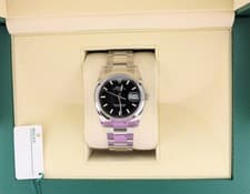 2016 Rolex Date 115200 Black Dial SS Oyster No Papers With Serial Tag 34mm