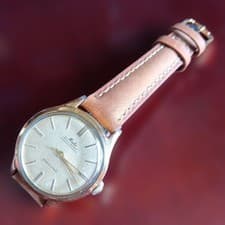 MIDO Powerwind Auto Swiss Watch Timepiece Gold Case Suede Belt Vintage