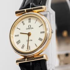 No Tariff *Vintage 1982* OMEGA De Ville Cal.1387 Qz Push Crown Roman 20mm Ladies