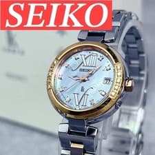 SEIKO Lukia SSVW006 Solar Radio Wave Ladies Watch Running