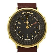 Seiko SMW001A Metronome Watch Quartz Gold Plated Used Wristwatch From Japan