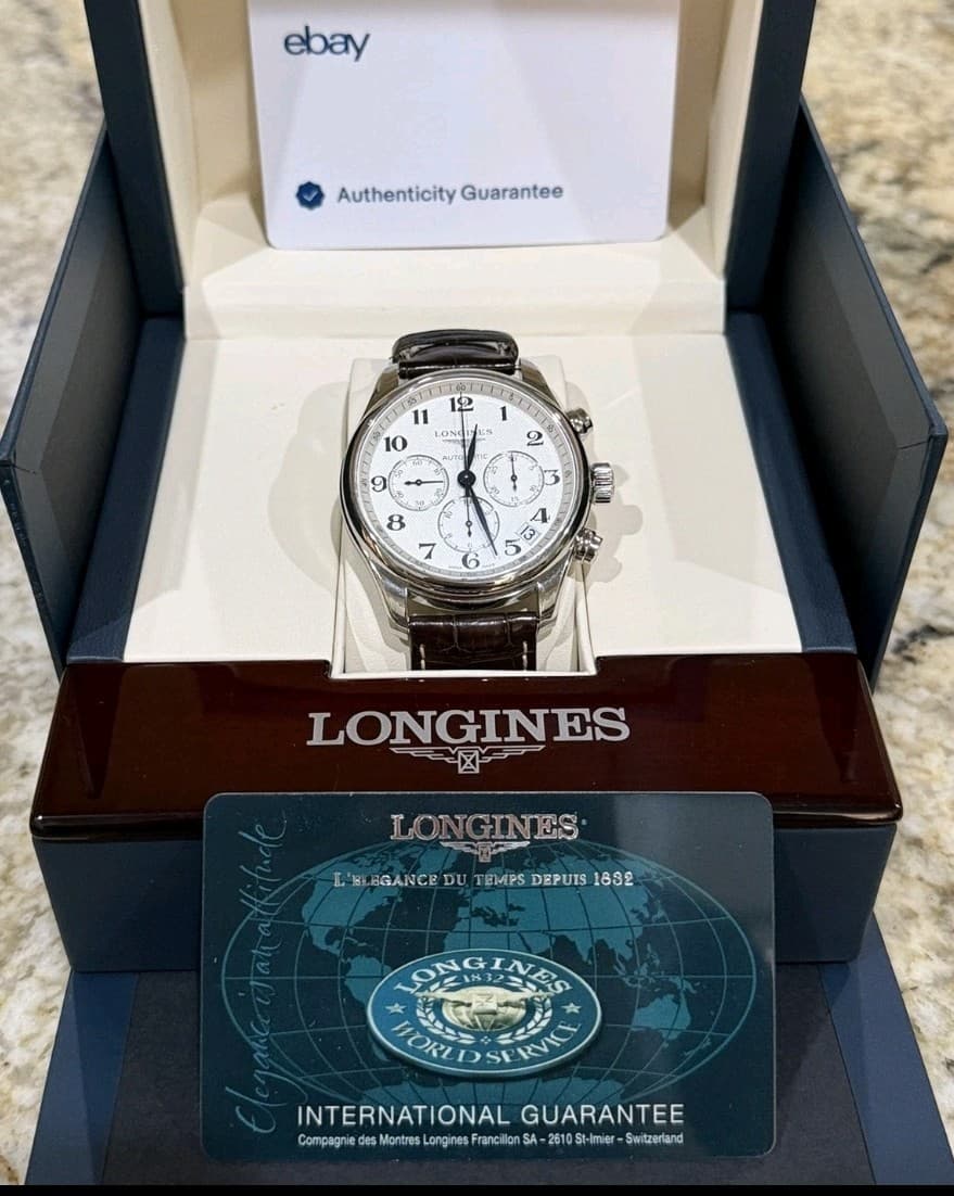 Longines Master Collection Automatic Chronograph Brown Crocodile Watch