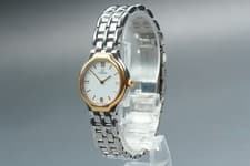 [Exc+5] OMEGA DE VILLE  SS/K18YG Quartz White Dial Watch From JAPAN