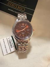 Brand New Seiko SKA661 Kinetic Brown Dial Stainless Steel 42mm Watch