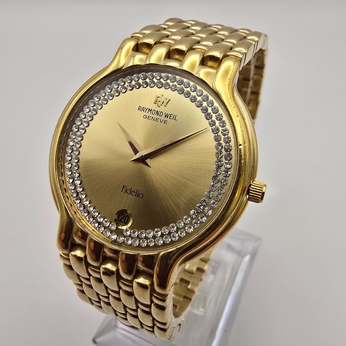 RAYMOND WEIL FIDELIO LADIES WATCH 4802 18K GOLD PLATED SWISS QUARTZ DIAMOND DIAL