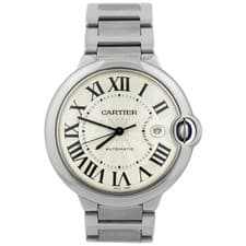 Cartier Ballon Bleu 42mm Silver Dial Watch Ref# W69012Z4