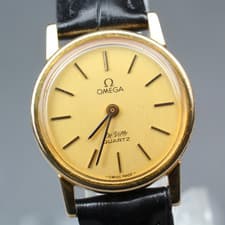 [Exc+5] Vintage 1980 OMEGA De Ville Cal.1353 Quartz Gold 25mm Women's Watch
