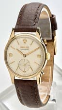 Rolex Precision Swiss Rare 9K Solid Gold ‘1966’ Gents Vintage Watch Patina, 32mm