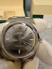 Rolex Oyster Perpetual 114300 39mm Rhodium Gray Dial,Box, No Card