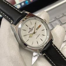 JAEGER-LECOULTRE Club Wristwatch Automatic Analog Vintage No Box Black Leather